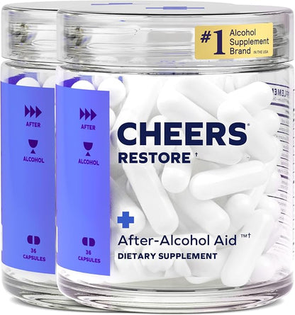 Cheers Restore | Supplement with DHM, L-Cysteine, Milk Thistle | 24 Doses